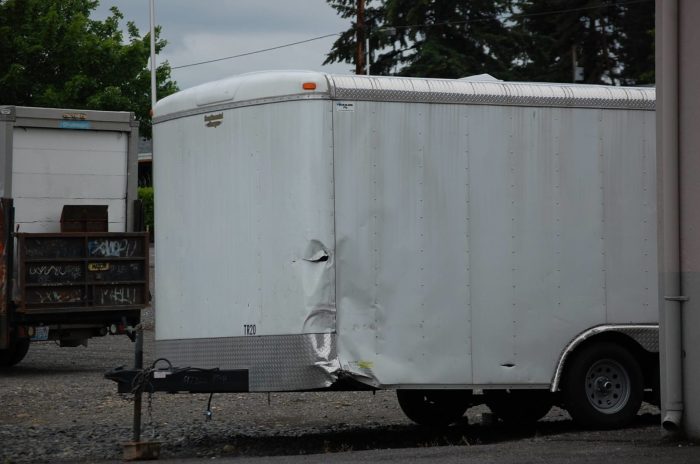 A cargo trailer pictured below