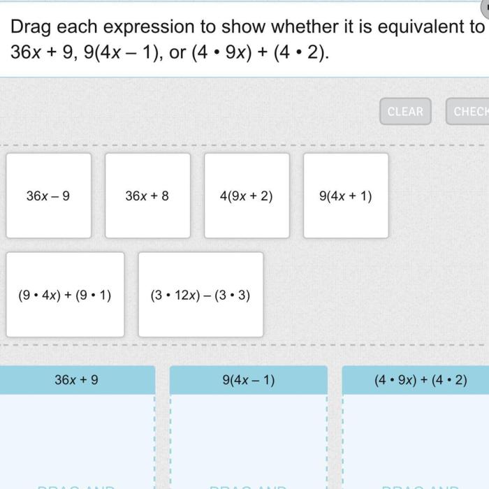 Drag each expression to its equivalent.